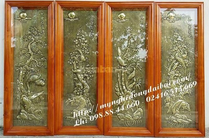 Bộ tranh tứ quý TTQ19 tranh đồng đại bái