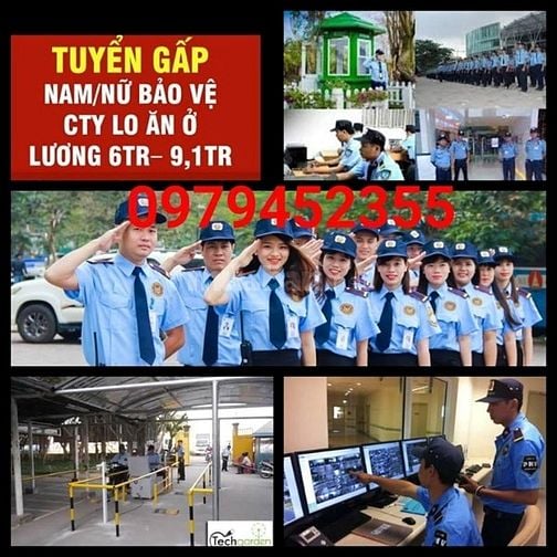 Tuyển trực tiếp nam/nữ bảo vệ quẹt thẻ/kiểm kê (không thu phí)