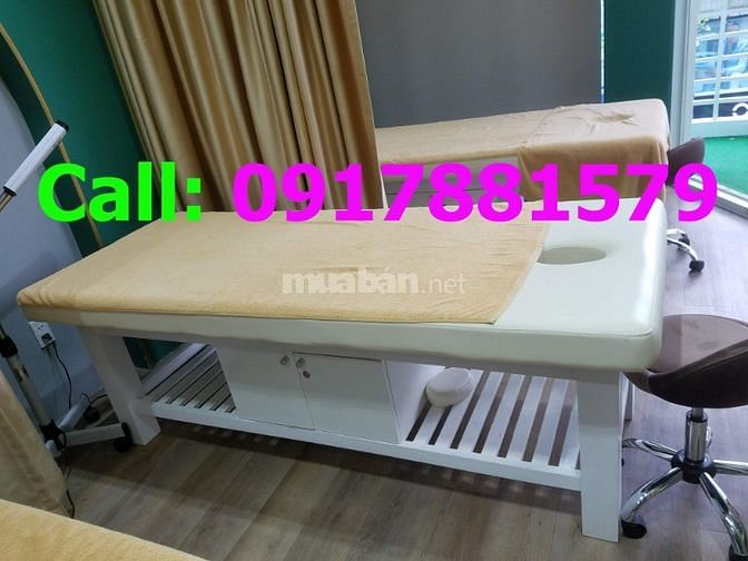 Giường Spa Massage thanh lý giá rẻ, giường mát xa gỗ cũ, ghế làm Nail