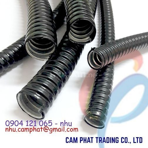 Ống ruột gà lõi thép kín nước luồn dây điện kèm Phụ kiện