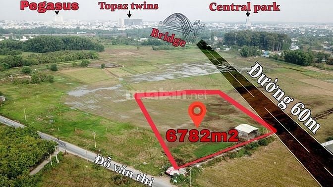 Bán 6789m2 đất Hiệp Hoà gần chùa Tỉnh Hội 7tr/m2 mặt tiền đường 60m