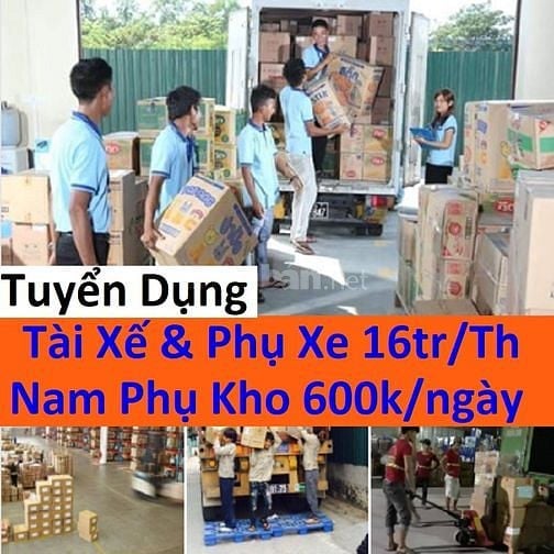 Tuyển Nhân Viên Tài Xế + Phụ Xe + Phụ kho xếp hàng 16tr/tháng