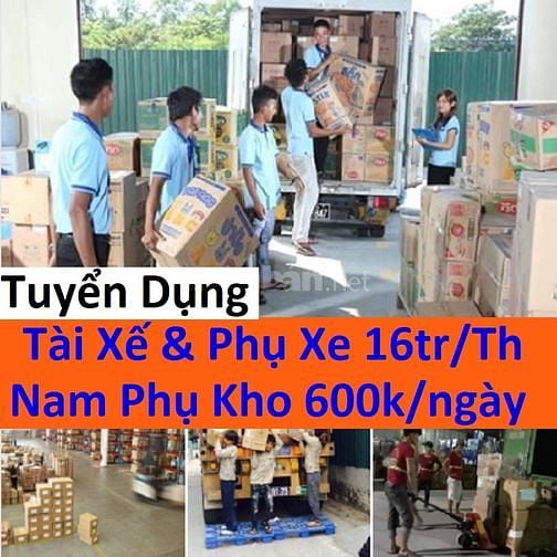 Tuyển > Tài Xế B2-C & Phụ Xe 16tr/tháng - Nam phụ kho 600k/ngày