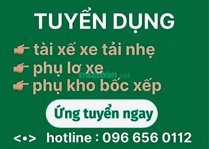 💥 CẦN: 20 nhân viên phụ lơ xe, 40 nhân viên bốc xếp kho và 5 tai xế