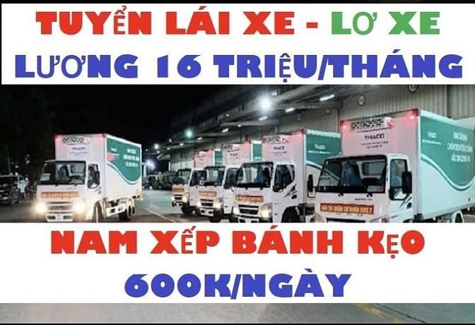 Tài xế xe tải nhẹ phụ xe bốc xếp Giao hàng phụ kho bốc xếp