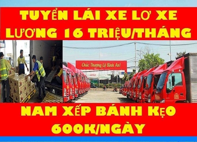 Thông Tin Tuyển Dụng ==> Cần Gấp 10 Tài xế + 20 Lơ xe + 30 Nam Pho Kho