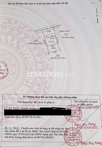 Bán lô đất Phú Thọ - Thủ Dầu Một - Bình Dương