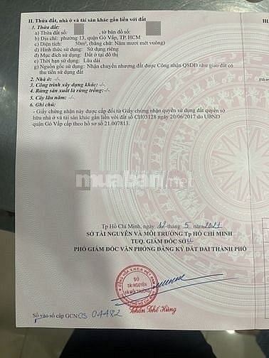 Bán Đất Trương Minh Ký, 4,5x11m, hẻm 3m5, SHR chính chủ,Giá chỉ 3,2 tỷ