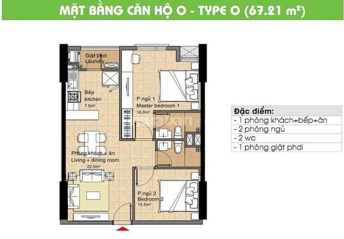 Cần bán CH Era Town 67m2 2pn 2wc, nội thất. 