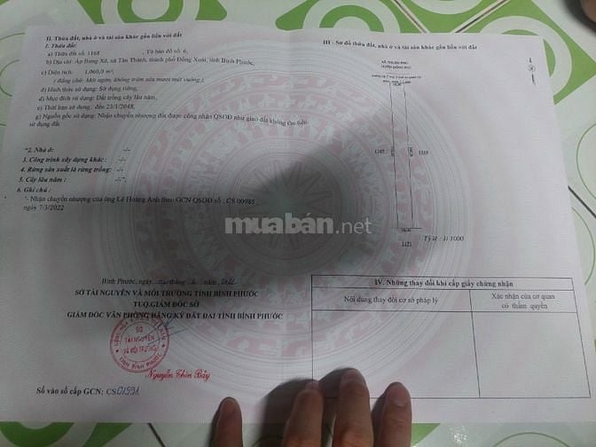 Duy nhất 1 lô đối diện KCN Đồng Xoài 1, 2. Giá 319tr ngân hàng hỗ trợ