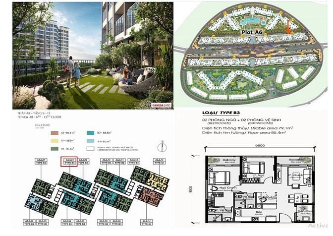 Chuyển nhượng căn hộ Diamond Alnata Plus A8.X.01 2PN, 85m2, Hướng ĐB