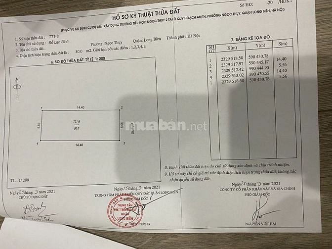 Bán đất khu tái định cư đầm nấm ngọc thụy, đối diện hồ Ngọc Thụy