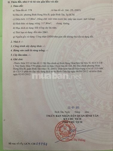 Đất Chính Chủ - SHR - Liên Khu 5-6 BHH B Bình Tân
