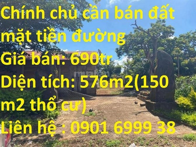 Chính chủ cần bán đất mặt tiền đường nhựa có nhà gỗ - huyện chư prông