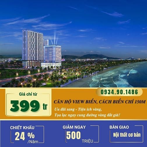 Sở hữu căn hộ trực diện biển Quy Nhơn, giá chỉ từ 1,6 tỷ