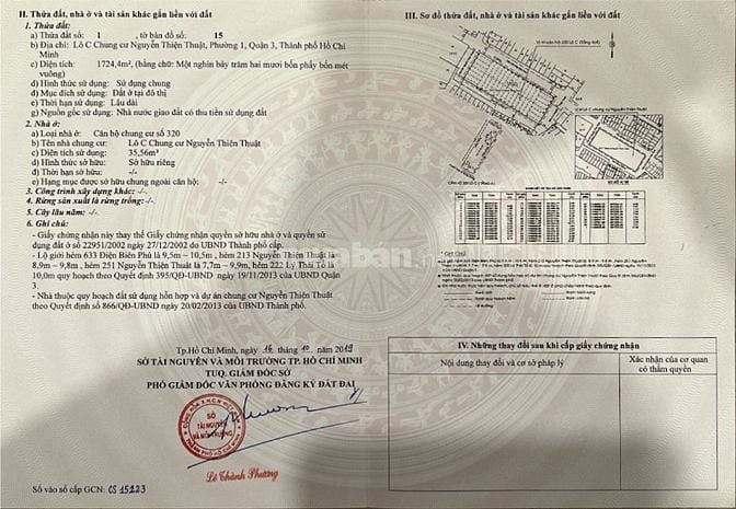 Chính chủ cần bán gấp giá rẻ căn hộ chung cư Nguyễn Thiện Thuật, Q.3