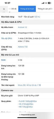 Cần bán máy tính bảng S8 Utra 128g