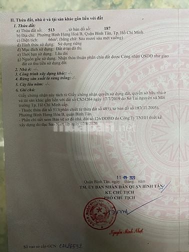 Bán đất 26/ đường Cây Cám, BHHB, Bình Tân