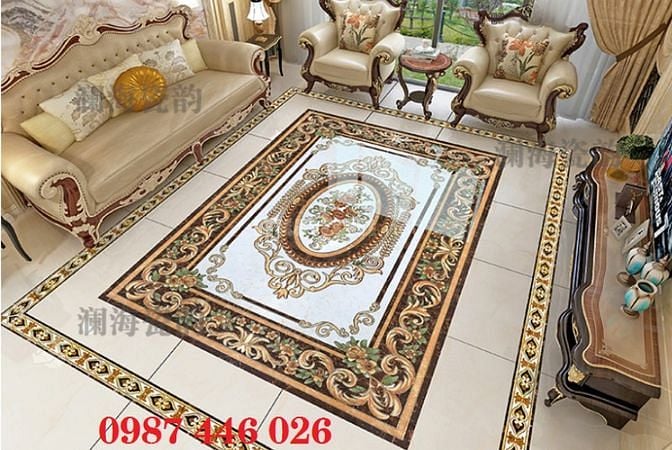 Thảm gạch - gạch thảm lát nền nhà phòng khách HP8363