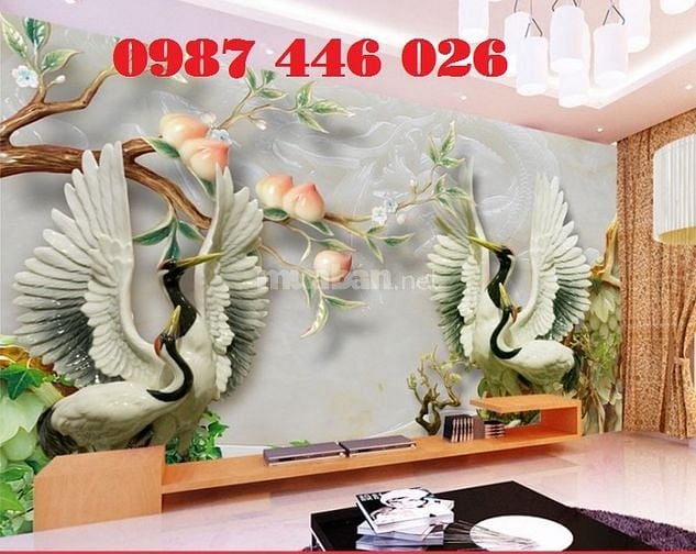 Tranh chim hạc- gạch tranh ốp tườn HP9668