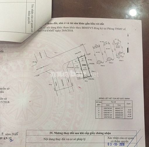 Bán nhà phố  đường thông TX22,Q12. 1 trệt 3 lầu, giá 4.8 tỷ