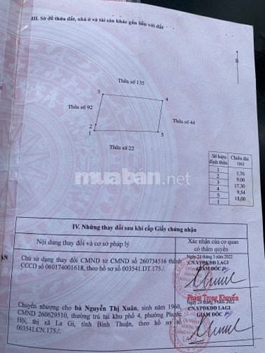 Cần tiền bán gấp đất Thổ cư Lagi