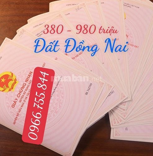 Đất trung tâm Đồng Nai gần sân bay Long Thành sổ sẵn 380 - 960 triệu