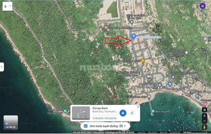 Đất nền ĐẢO CÙ LAO XANH-Nhơn Châu. 15*15m Sổ Hồng 100% thổ cư.