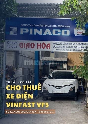 Cho thuê xe tự lái 5 chỗ Vinfast VF5, VF3 đời 2024 - 2025 số tự động