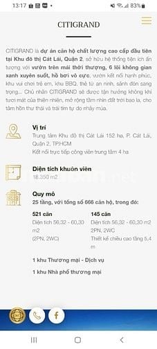 Chuyển nhượng HĐMB căn hộ Citigrand Q2