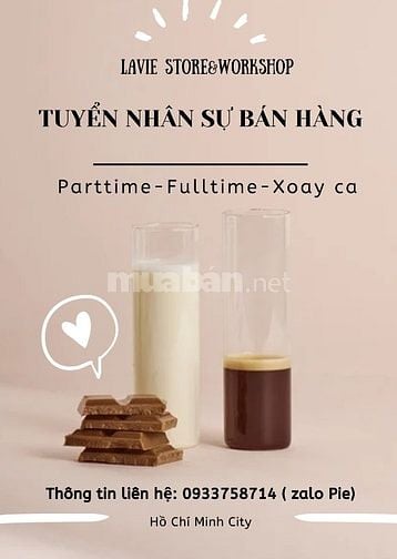 Việc làm Fulltime, Parttime, xoay ca lân cận khu vực Tân Bình