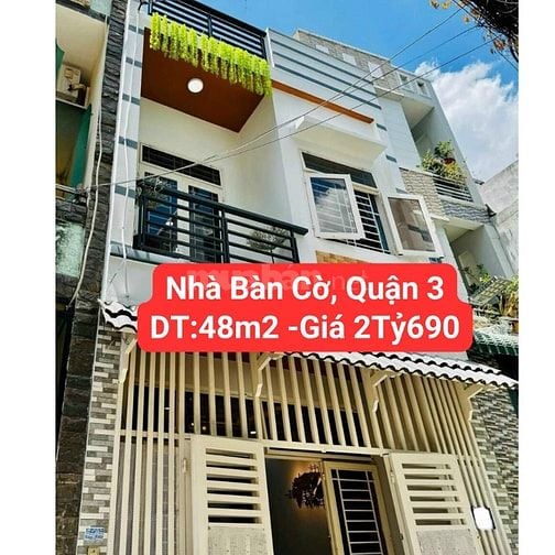 Chính Chủ Bán Gấp Nhà Bàn Cờ, P3, Quận 3 DT 48m2 GIÁ CHỈ 2Tỷ690trieu