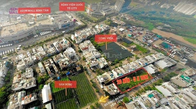 Bán 5 lô đất Khu TÊN LỬA, BÌNH TÂN NgaY AEON giá 3.2Tỷ/100m2. SHR