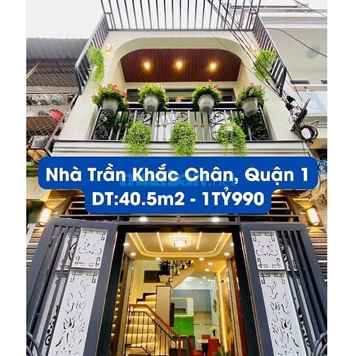 CẦN VỐN Bán Nhanh Nhà TRẦN KHẮC CHÂN, P TÂN ĐỊNH, QUẬN 1 GIÁ 1TỶ990TR