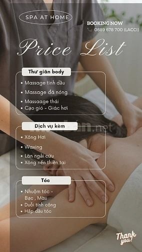 Nhận đến massage trị liệu tại nhà,căn hộ,ks,spa