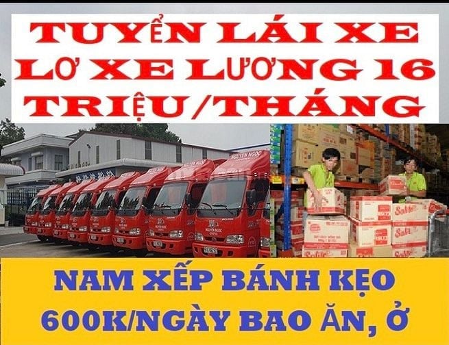 Việc Làm Tại Siêu Thị LĐPT Xếp Bánh Kẹo 600k/ng Phụ Xe Tải Lương 14t/t