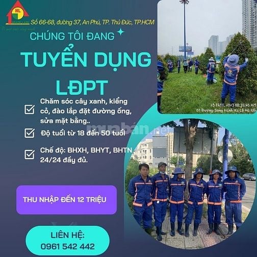 HOÀNG LAM TUYỂN DỤNG LĐPT-CÔNG NHÂN LƯƠNG ĐẾN 12 TRIỆU