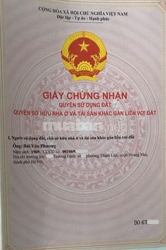 Chính chủ bán cần nhà 38m x 6 tầng xây mới - trong ngõ - đường Bờ Sông