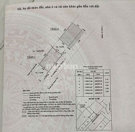 bán nhà 116/ tô hiến thành quận 10 1 trệt 2 lầu 2pn giá 1 tỷ 500 có hh