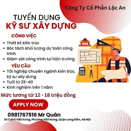 Công Ty Cổ Phần Lộc An Tuyển Kỹ Sư Xây Dựng 