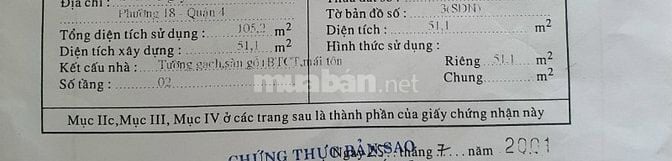 Nhà HXH Nguyễn Thần Hiến Q4, Dt trên sổ 51m2, trệt, lầu, Giá rẻ 4ty6