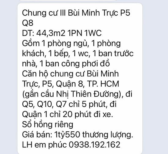 Chính chủ Bán cc III Bùi Minh Trực . Liên hệ theo số đt trong tin đăng