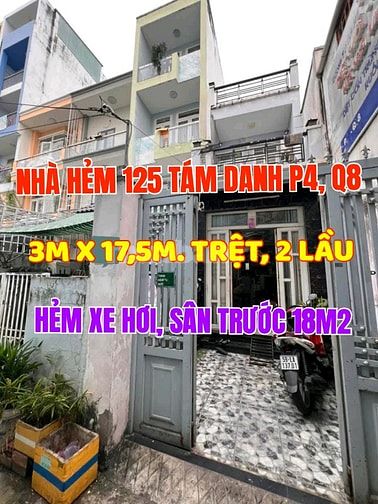 Bán gấp nhà 1trệt, 2lầu, ST, Ngang 3m x Dài 17,5m, Hẻm 125 Tám Danh P4