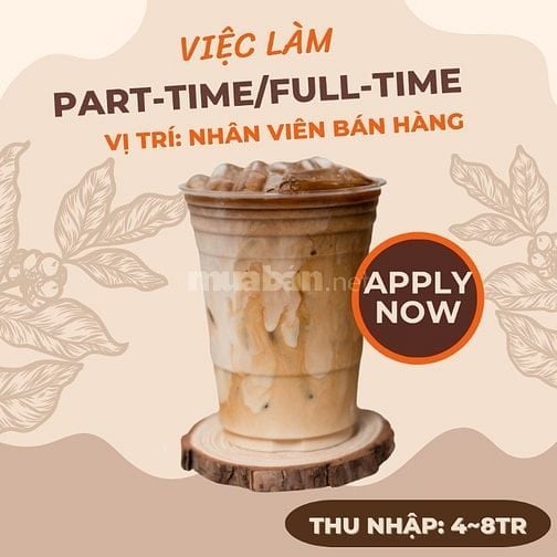 CẦN TÌM ĐỒNG ĐỘI PHỤ BÁN THEO CA TẠI BÌNH THẠNH