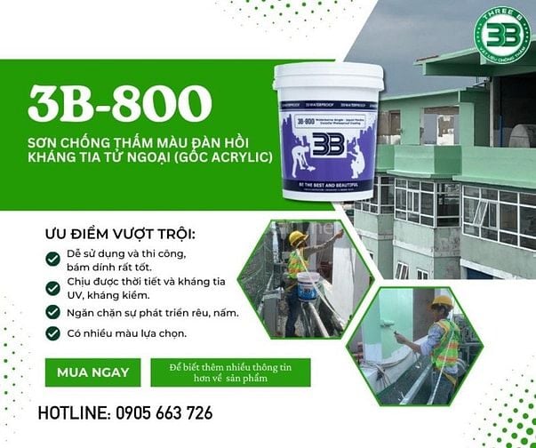 3B 800 Keo chống thấm chuyên dụng cho tường ngoài trời giá tốt tại kho