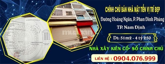 Chính chủ cần bán nhà mặt tiền tại Nam Định