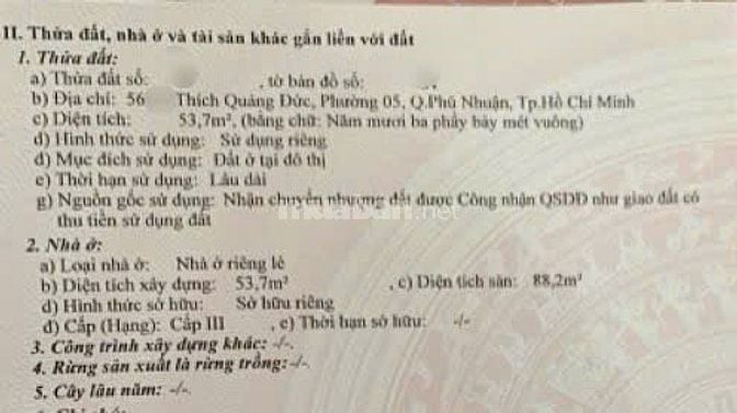 Chính chủ cần bán nhà hẻm 56/ Thích Quảng Đức🏡 sát MT đường🏡 DT 54m2