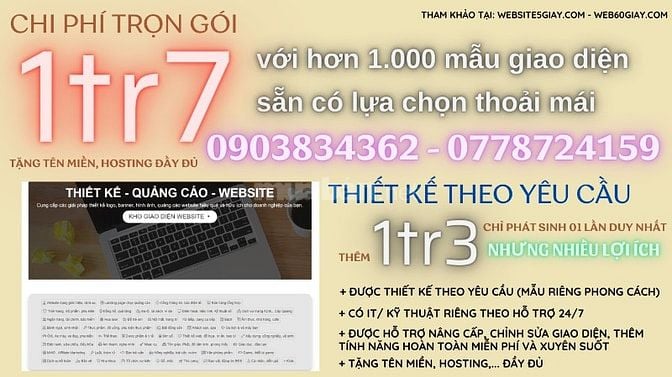 Thiết kế website theo yêu cầu trọn gói giá rẻ uy tín chuyên nghiệp