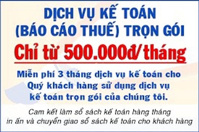 Dịch vụ báo cáo thuế trọn gói giá rẻ từ 500k LH 0987318069