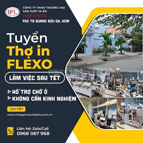 Hiệp Phước Labels tuyển thợ in tem nhãn decal sau Tết